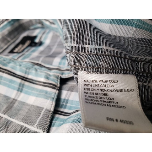 Marc Edward’s Mens Plaid Striped Luxury Elite Edition Shirt Size‎ Large L Blue - Picture 4 of 4